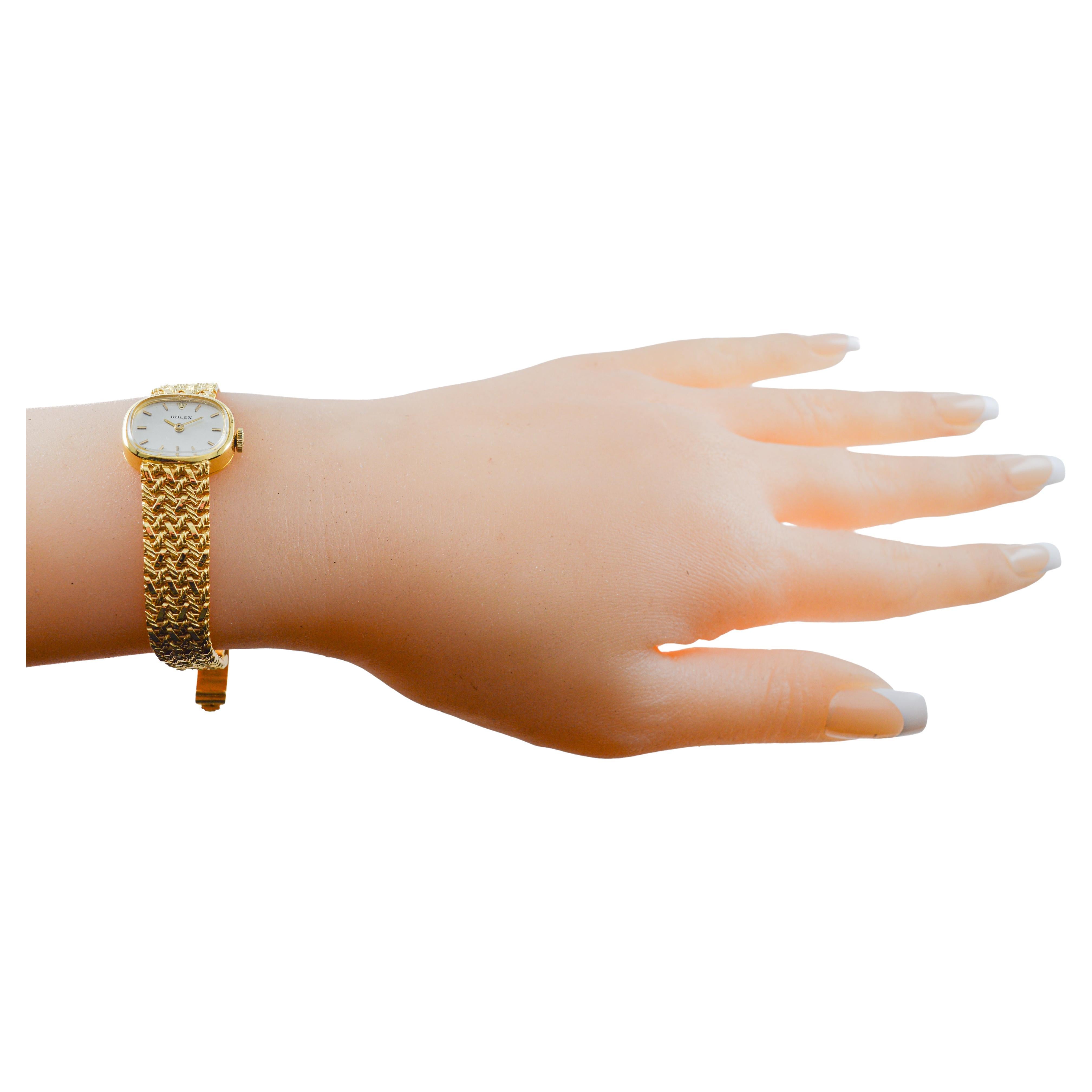 Rolex 14Kt Solid Gold Ladies Dress Watch circa 1960's For Sale 13