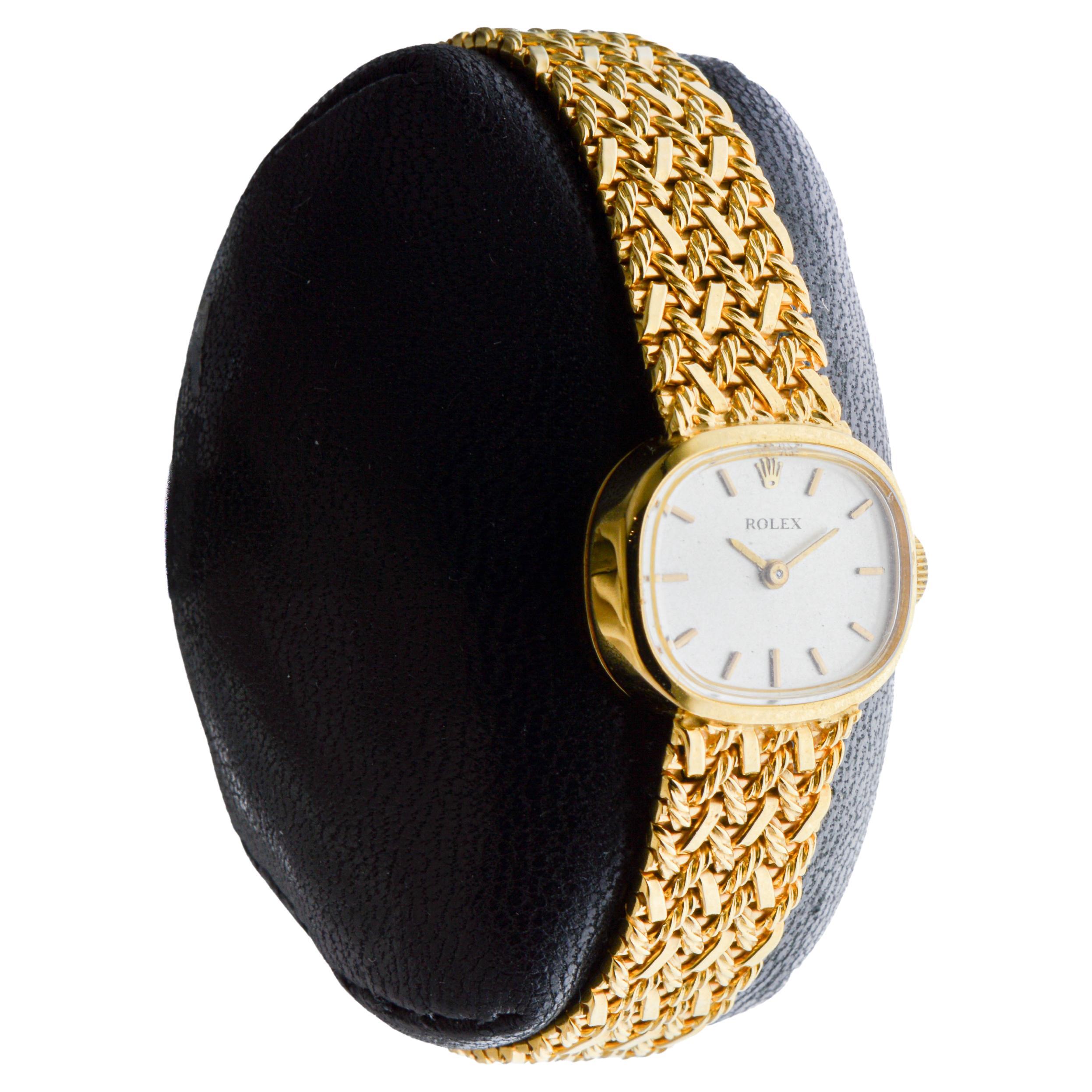 Art Deco Rolex 14Kt Solid Gold Ladies Dress Watch circa 1960's For Sale