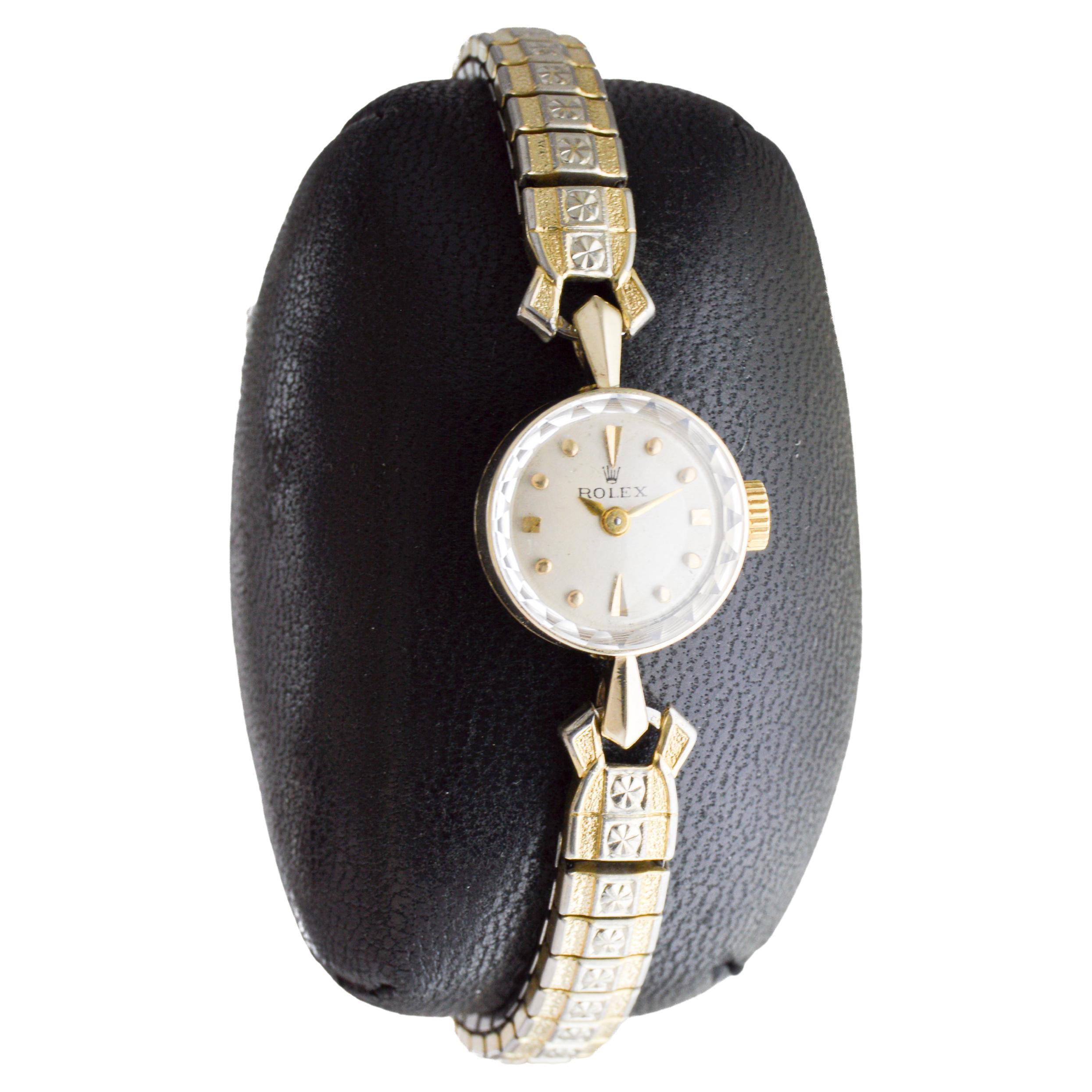 Modernista Rolex 14Kt Solid Gold Ladies Dress Watch circa 1960's in vendita