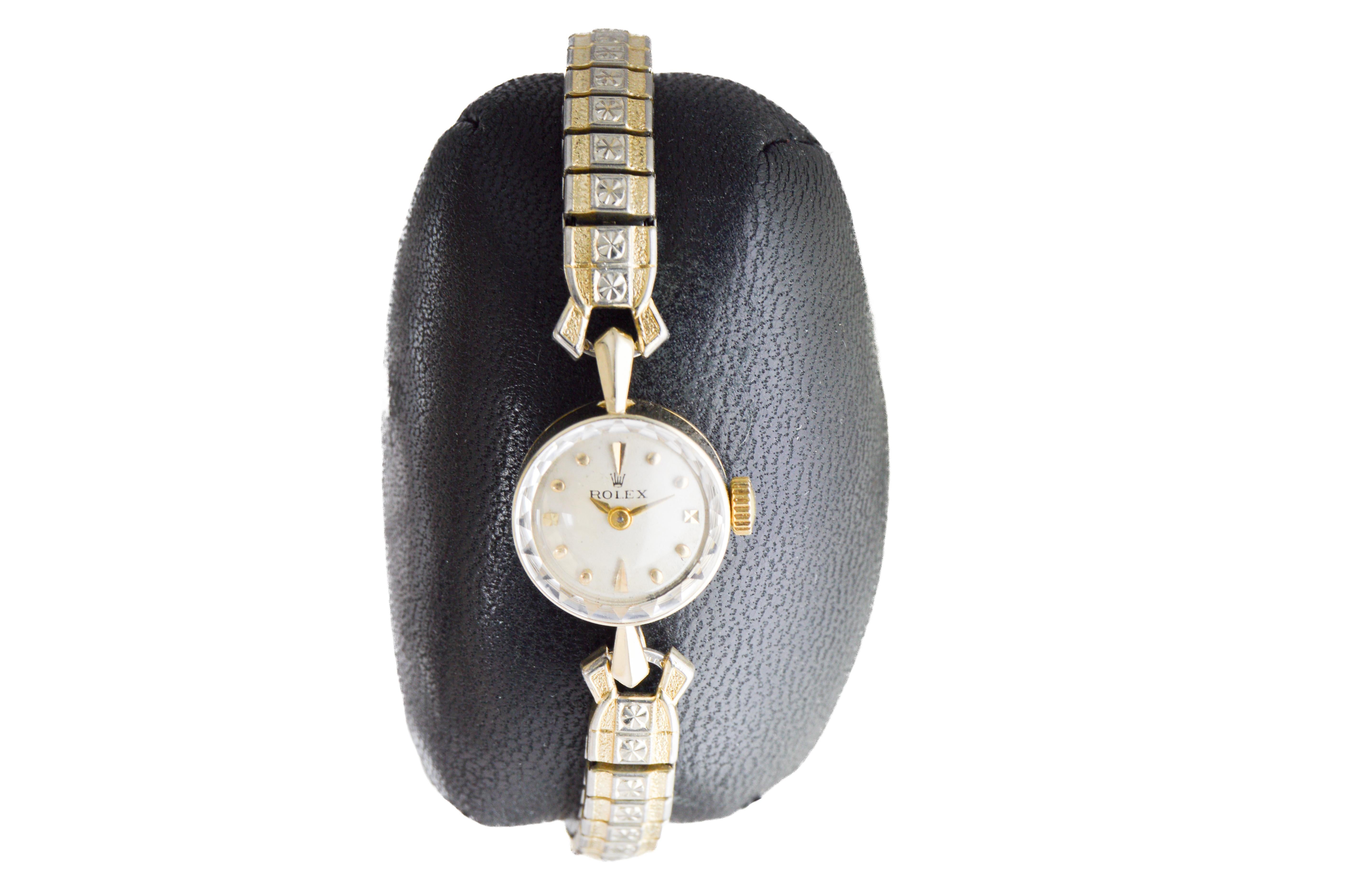 Donna Rolex 14Kt Solid Gold Ladies Dress Watch circa 1960's in vendita