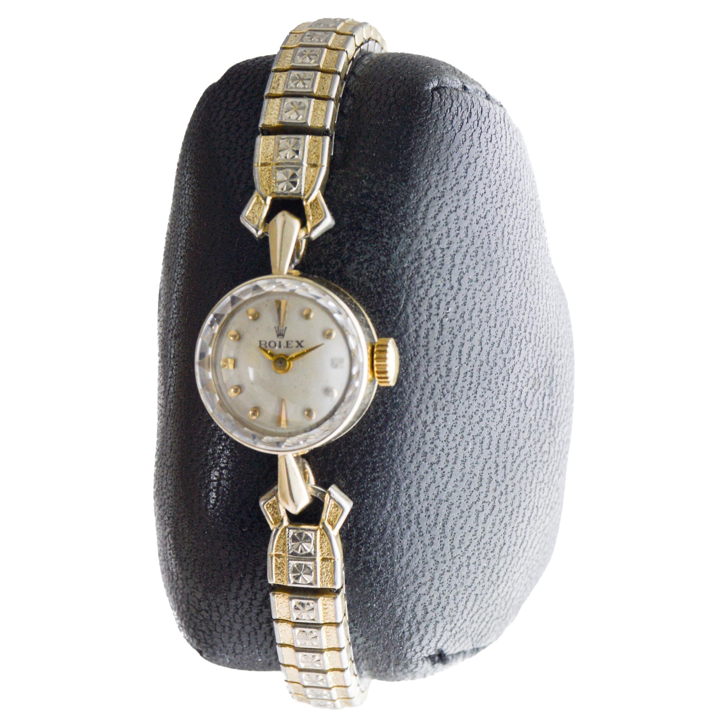 Rolex 14Kt Solid Gold Ladies Dress Watch circa 1960's in vendita 1