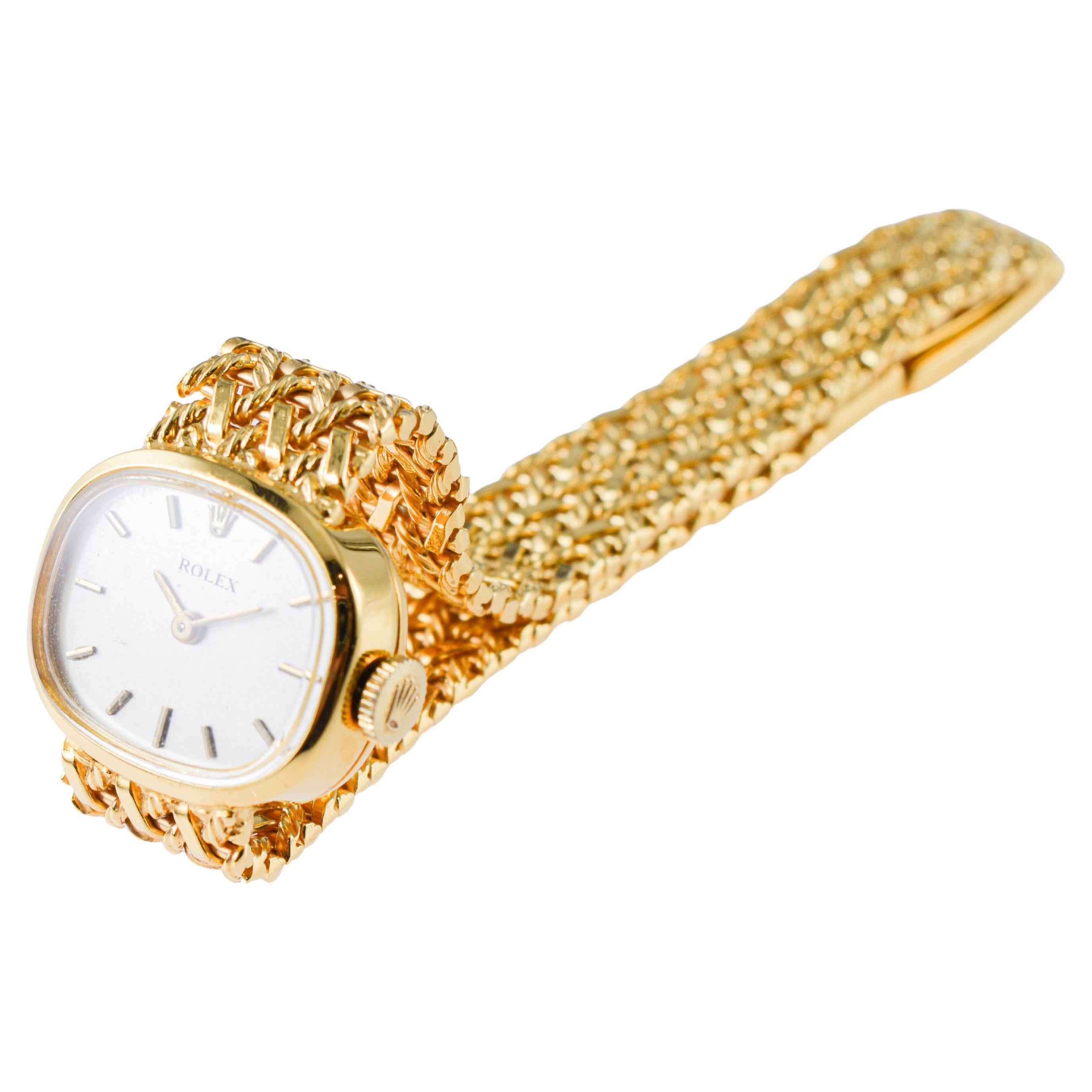 Rolex 14Kt Solid Gold Ladies Dress Watch circa 1960's For Sale 3
