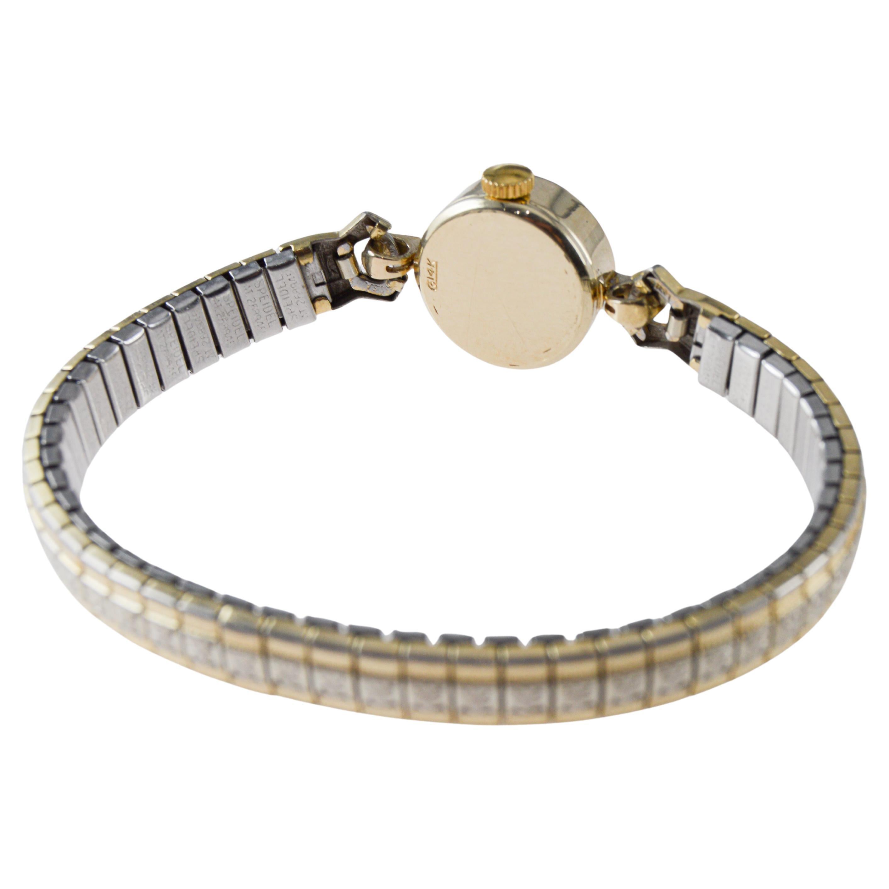 Rolex 14Kt Solid Gold Ladies Dress Watch circa 1960's in vendita 4