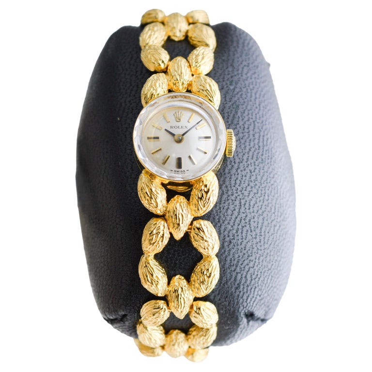 chinese dress ladies Vintage 1950's Rolex 14k White Gold Ladies Dress Bracelet Watch c.1401 main image 1