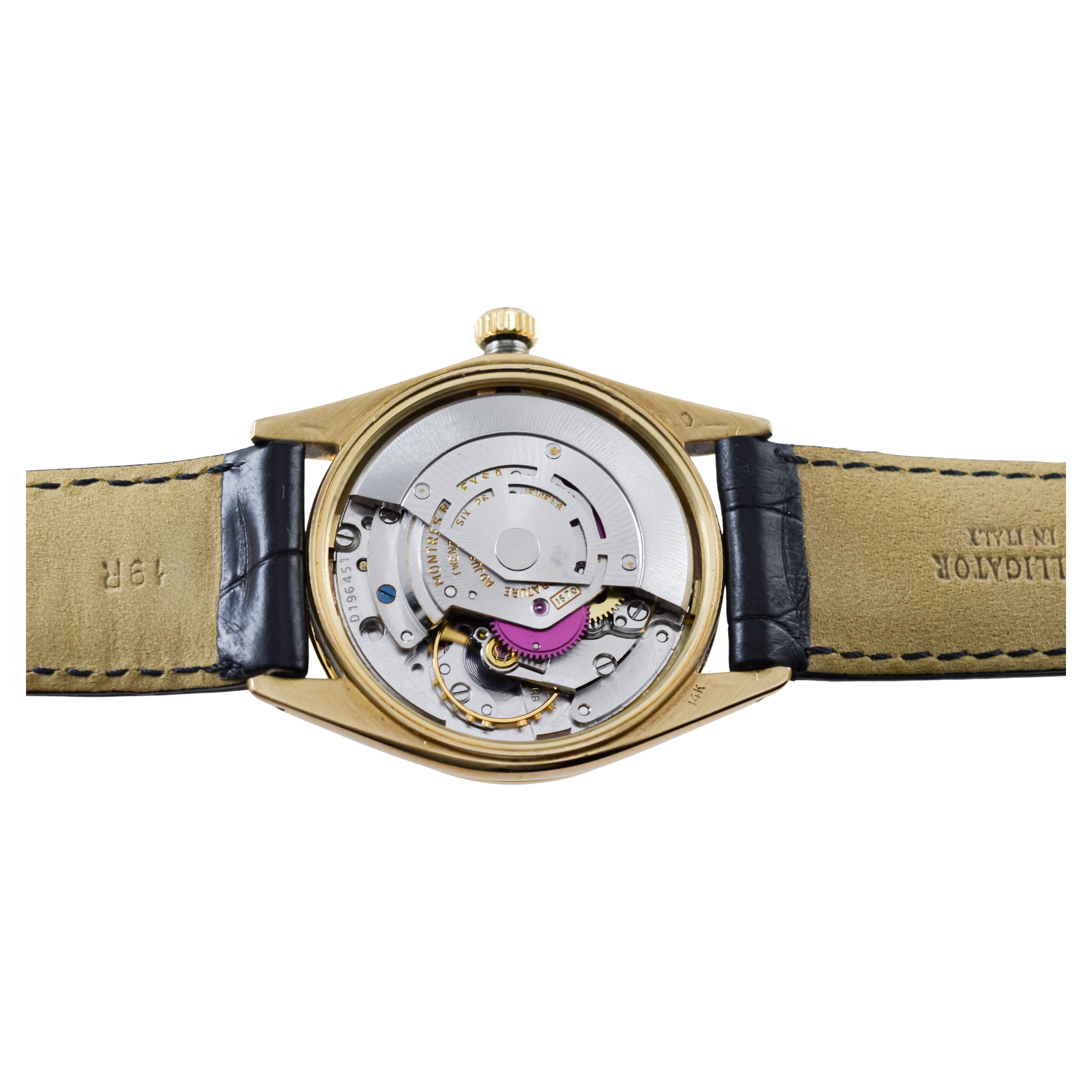 Rolex 14Kt. Orologio da donna O.P Date in oro massiccio con quadrante e lunetta di diamanti personalizzati in vendita 8