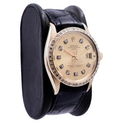 Rolex 14Kt. Solid Gold O.P Date Lady's Watch With Custom Diamond Dial and Bezel
