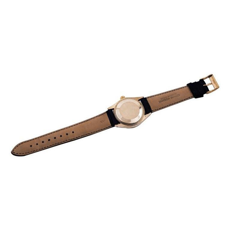 Rolex 14Kt. Orologio da donna O.P Date in oro massiccio con quadrante e lunetta di diamanti personalizzati in vendita 4