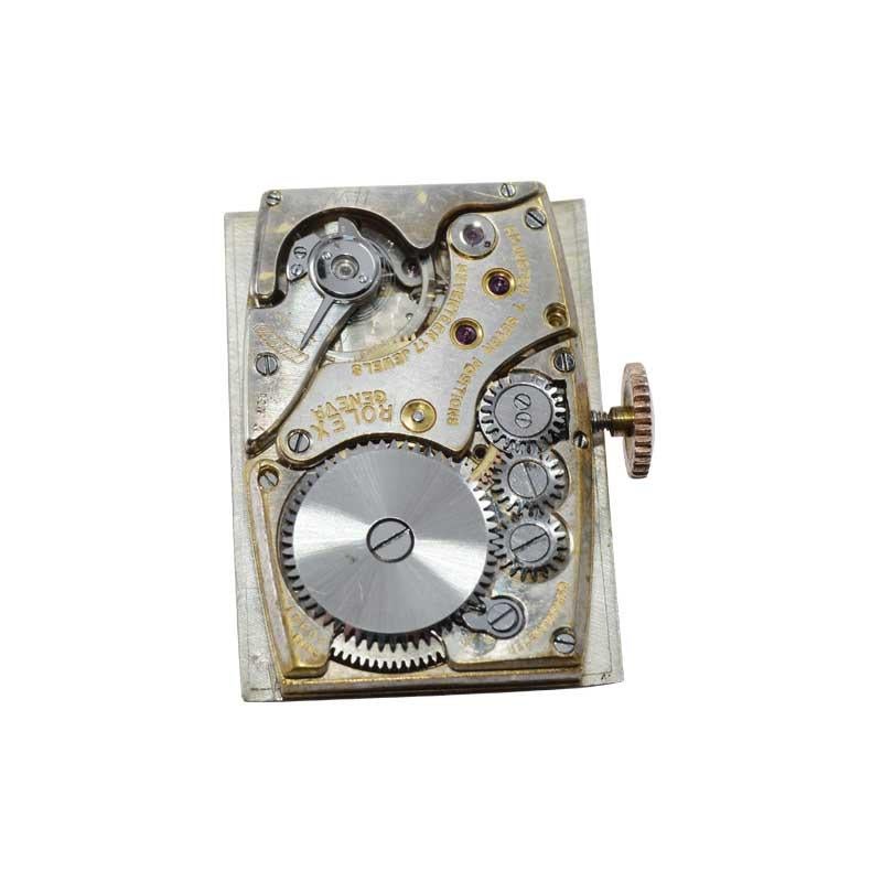 Rolex 14 Karat Solid Rose Gold Art Deco Wristwatch from 1940 4