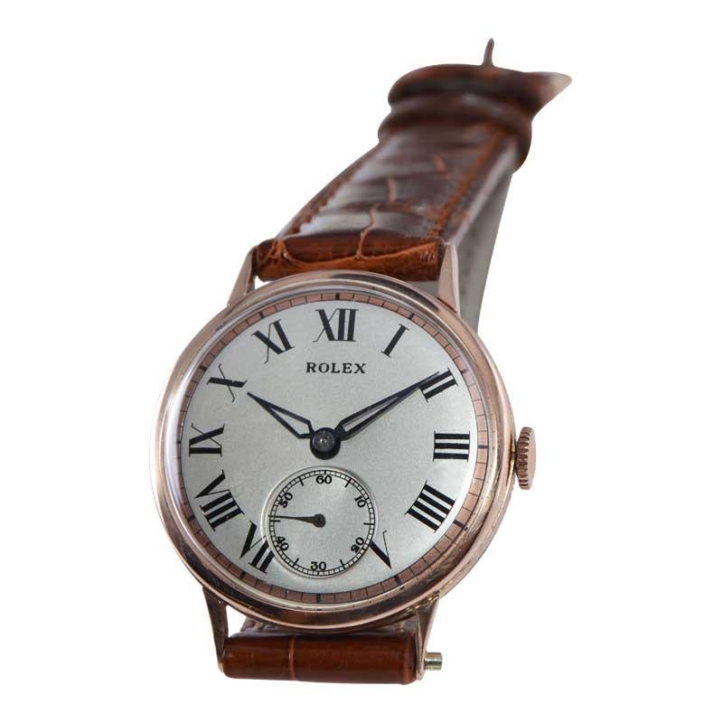 Rolex 14Kt. Solid Rose Gold Art Deco Wristwatch from 1954 1