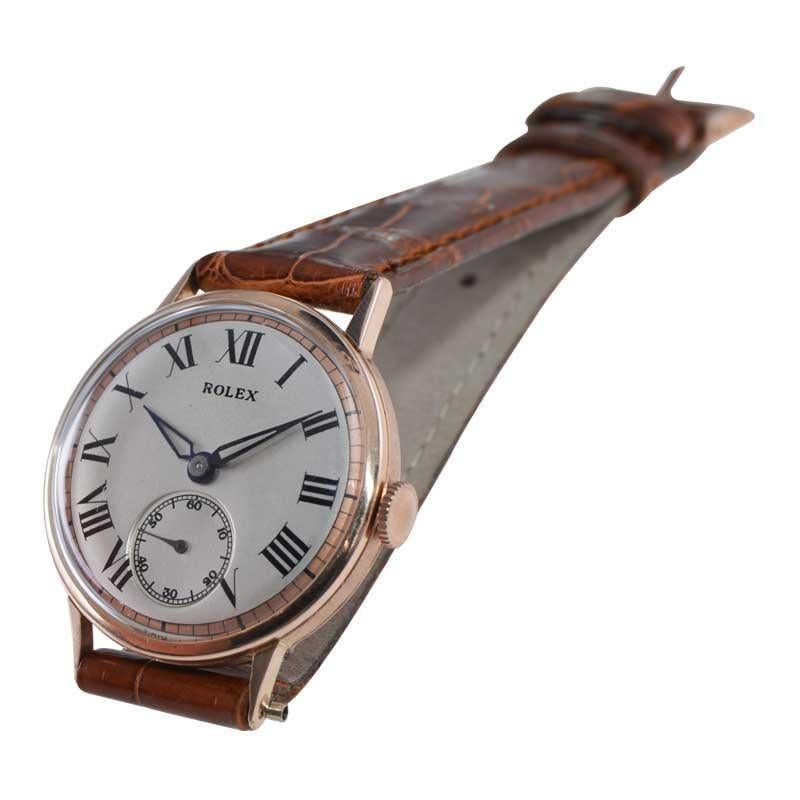 Rolex 14Kt. Solid Rose Gold Art Deco Wristwatch from 1954 2