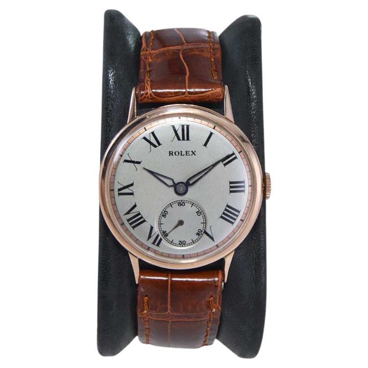 Rolex 14Kt. Solid Rose Gold Art Deco Wristwatch from 1954