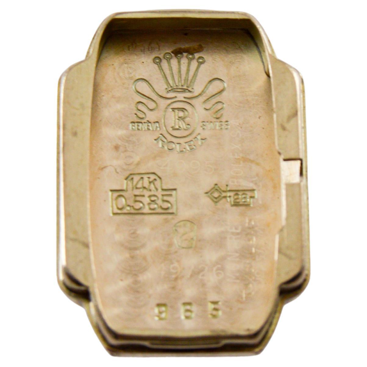 Rolex Montre Art déco pour dames en or jaune massif 14Kt circa 1954 en vente 10