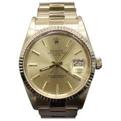 Vintage Rolex 15007 Date Watch 18 Karat Yellow Gold and 14 Karat Yellow Gold Watch
