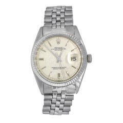 Rolex 1501 Datejust Stainless Steel Silver Linen Pie Pan Dial Watch