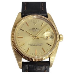 Rolex 1503 Oyster Perpetual Date 14k Solid Gold Mens 1970s 34mm Automatic RA692B