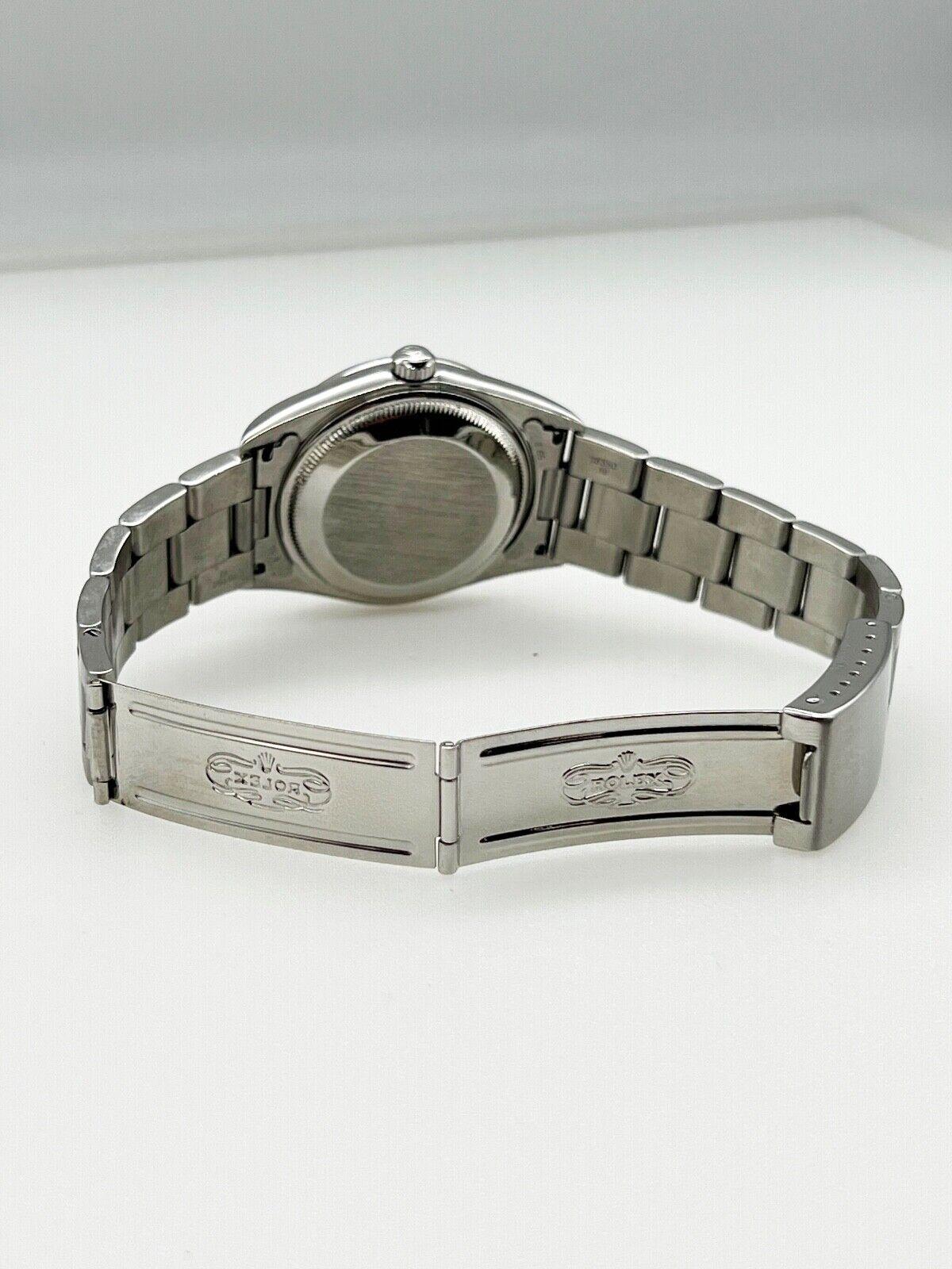 Rolex 15200 Oyster Perpetual Date Cadran noir Lunette diamant Acier inoxydable en vente 4