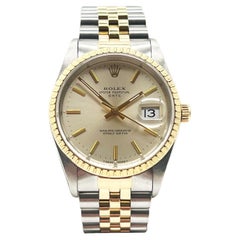 Rolex 15223 Date 18k Yellow Gold Stainless Steel Box Paper