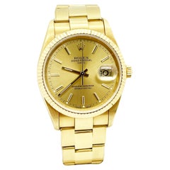 Used Rolex 15238 Date Champagne Dial 18K Yellow Gold Box Paper Unpolished COLLECTIBLE