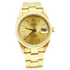 Rolex 15238 Montre champagne avec cadran en or jaune 18 carats, boîte et papier non poli COLLECTIBLE