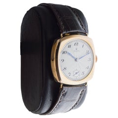 Rolex 15ct Solid Gold Art Deco Cushion Watch circa 1930's with Breguet Dial