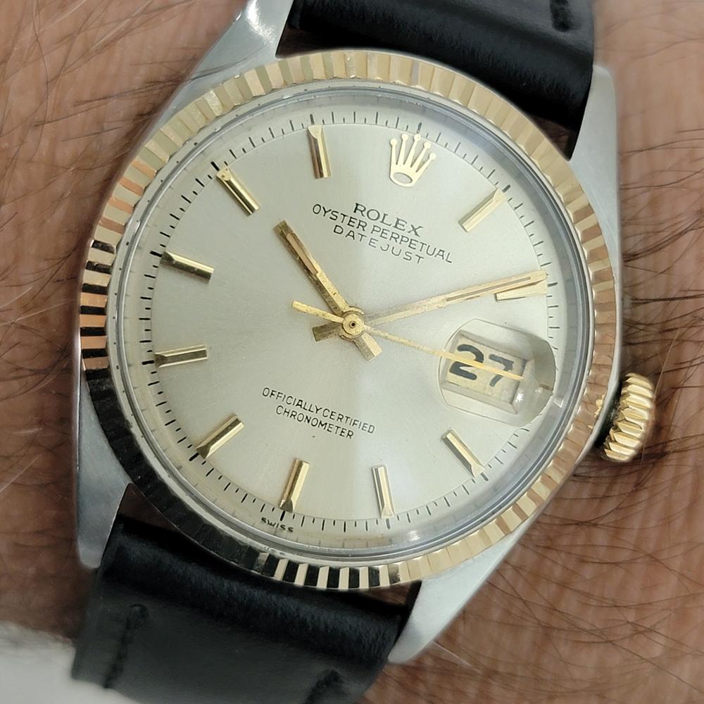 Rolex Oyster Datejust Ref 1601 36mm 18k SS Mens 1970s Automatic Vintage RA591 For Sale 7