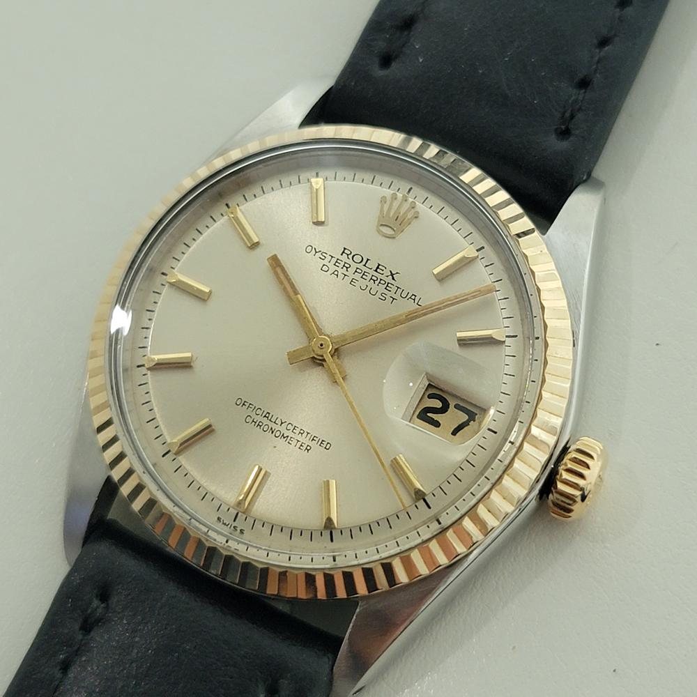 Men's Rolex Oyster Datejust Ref 1601 36mm 18k SS Mens 1970s Automatic Vintage RA591 For Sale