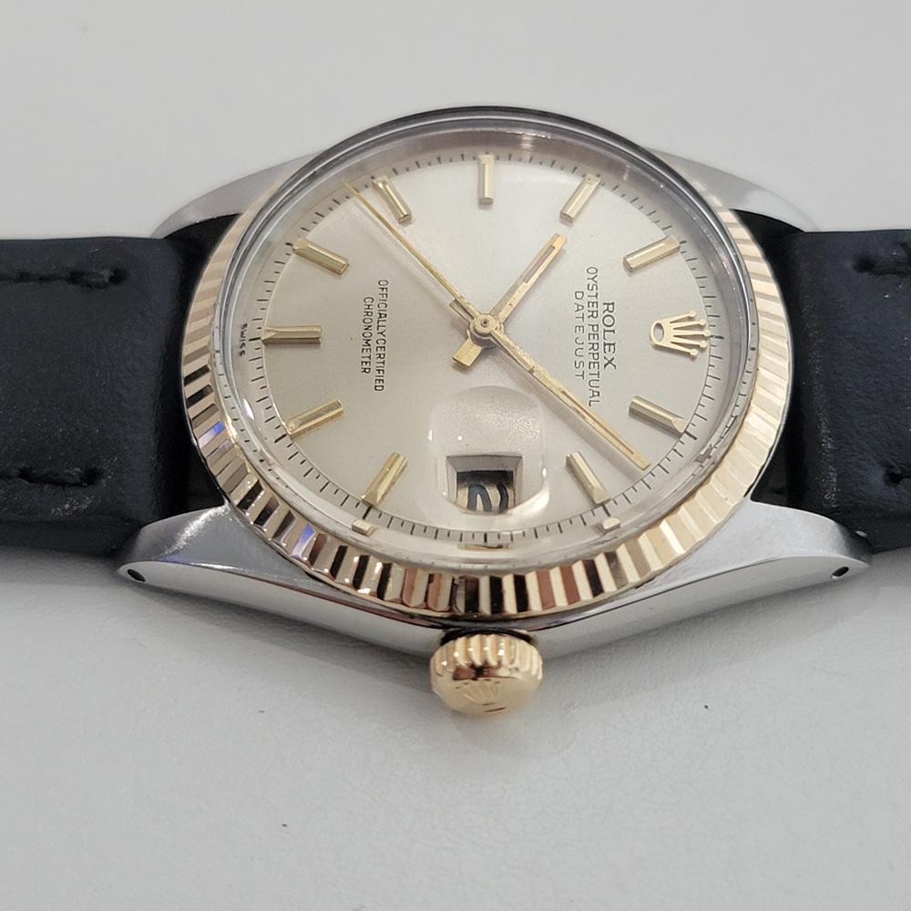 Rolex Oyster Datejust Ref 1601 36mm 18k SS Mens 1970s Automatic Vintage RA591 For Sale 1