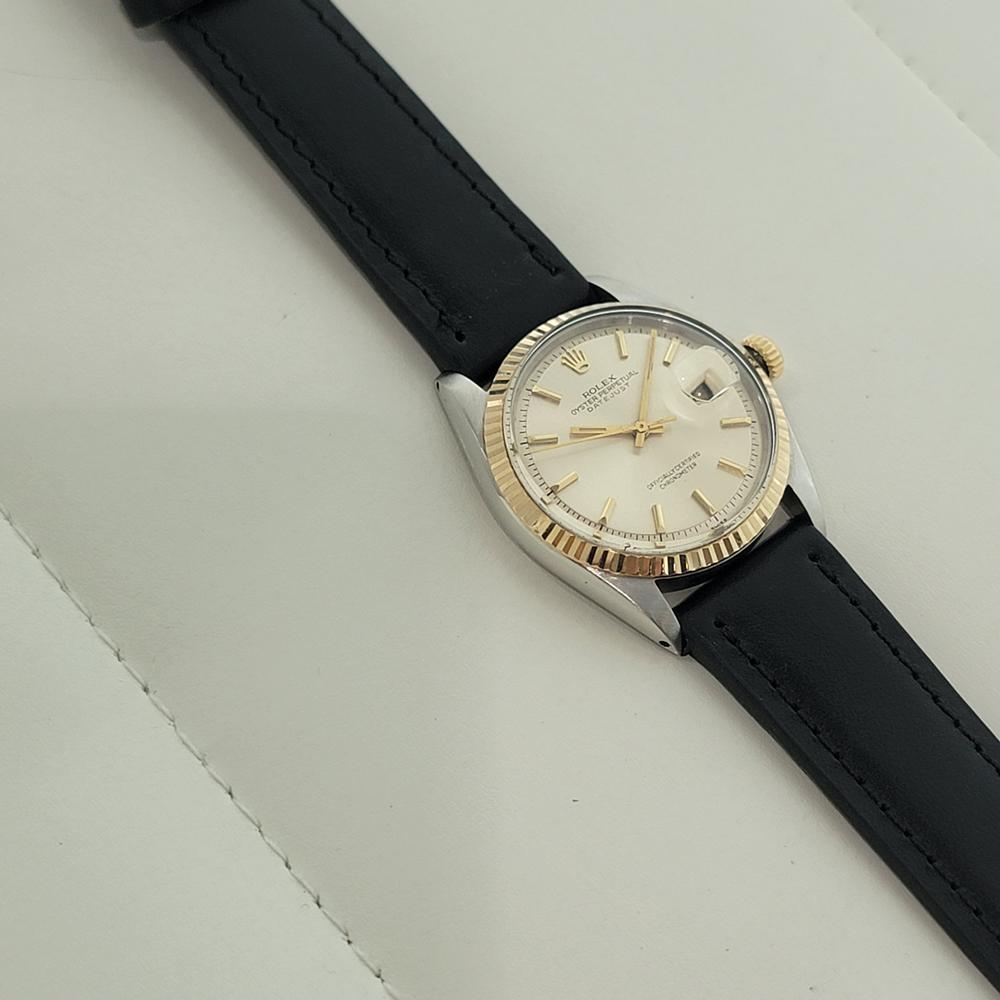 Rolex Oyster Datejust Ref 1601 36mm 18k SS Mens 1970s Automatic Vintage RA591 For Sale 3