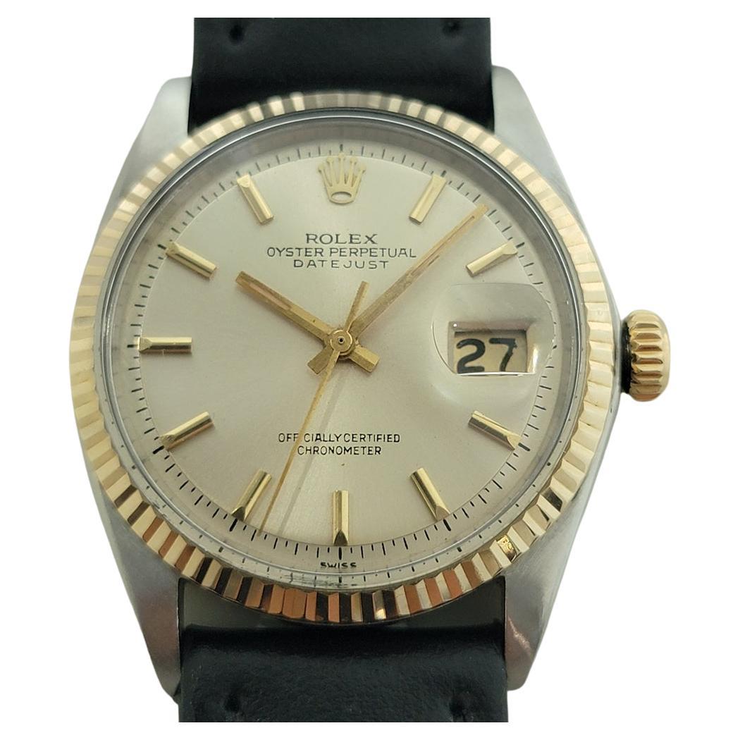 Rolex 1601 Datejust 36mm 18k Gold SS Männer Leinen Zifferblatt Automatik 1960er Jahre RA561B