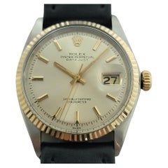 Rolex 1601 Datejust 36mm 18k Gold SS Men Linen Dial Automatic 1960s RA561B