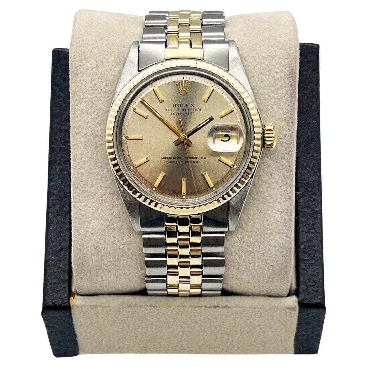 Rolex 1601 Datejust Pie Pan Dial 14K Yellow Gold Stainless Steel