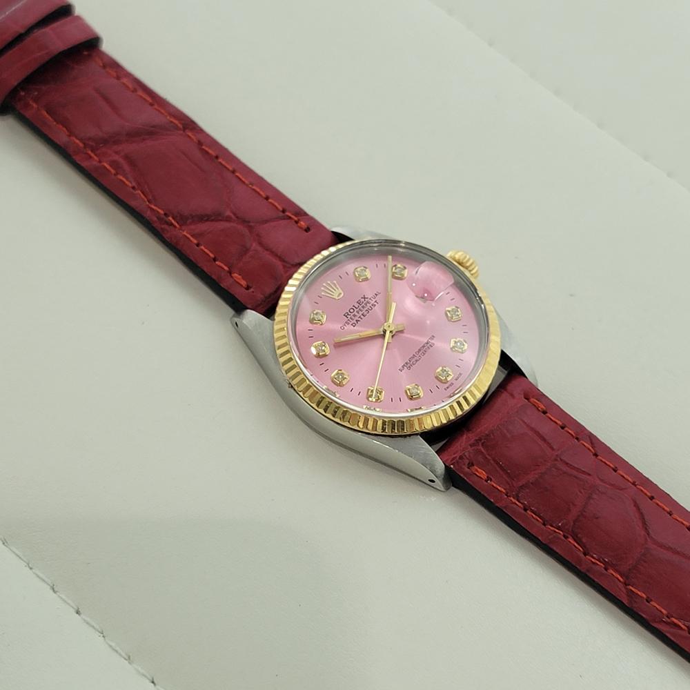 Rolex 16013 Datejust 36mm 18k SS Mens Custom Diamond Dial Automatic 1980s RA555B For Sale 3