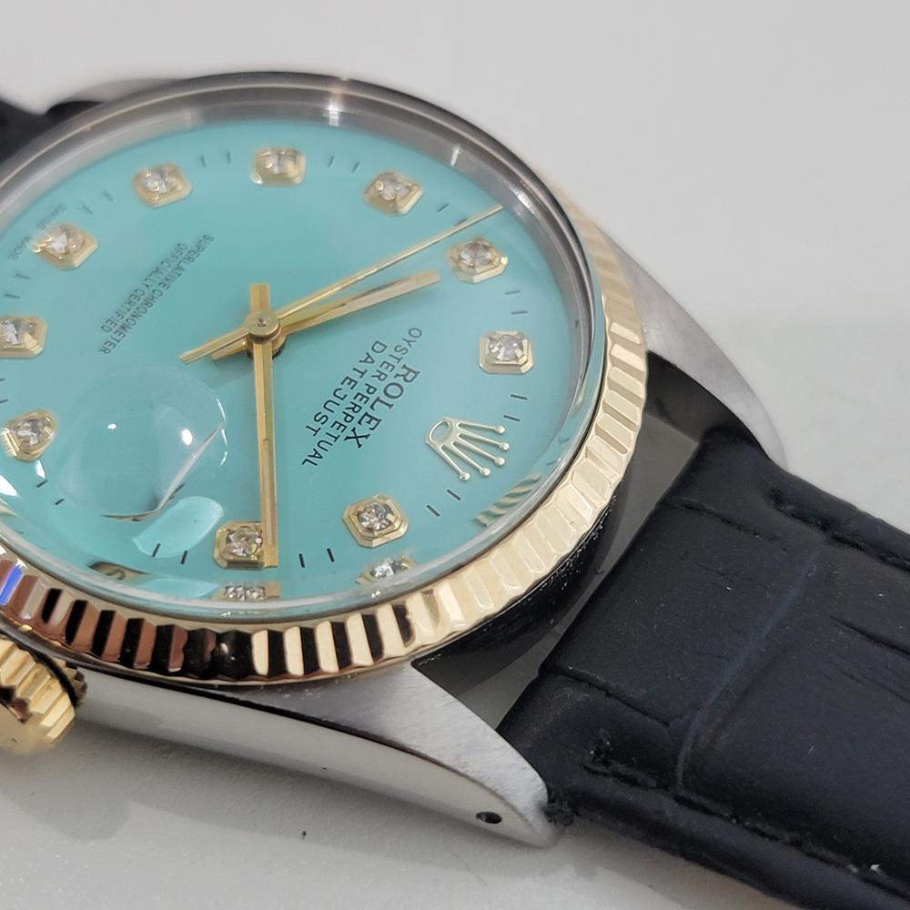Rolex 16013 Datejust 36mm 18k SS Mens Custom Diamond Dial Automatic 1980s RA557 im Angebot 2