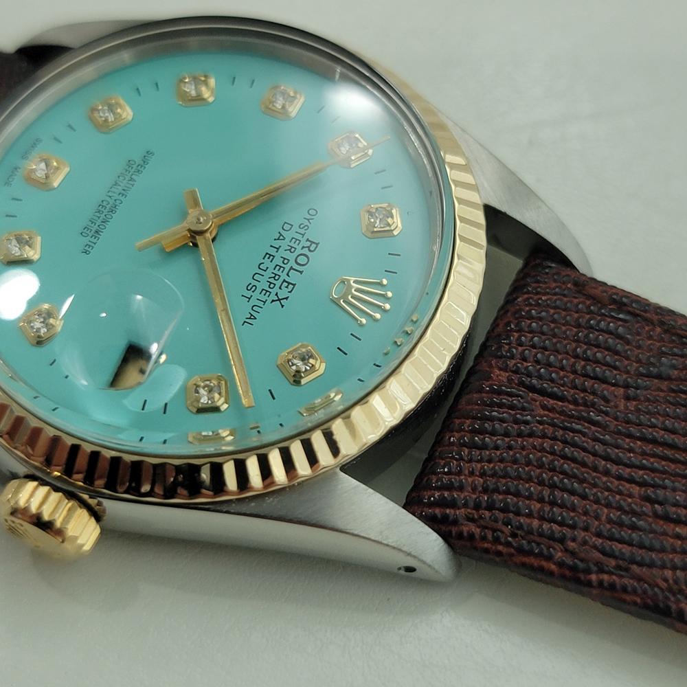 Rolex 16013 Datejust 36mm 18k SS Mens Custom Diamond Dial Automatic 1980s RA557B For Sale 2