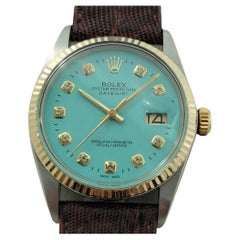 Rolex 16013 Datejust 36mm 18k SS Mens Custom Diamond Dial Automatic 1980s RA557B