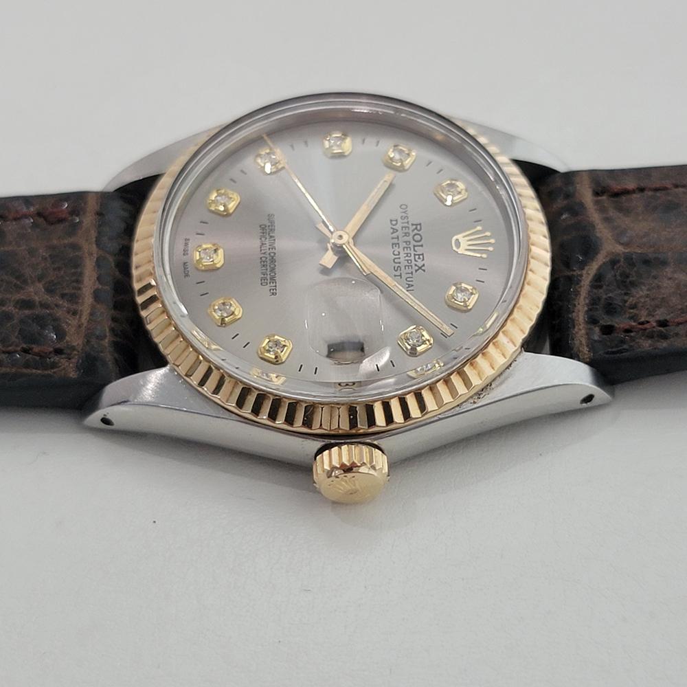 Rolex 16013 Datejust 36mm 18k SS Herren Diamant Zifferblatt Automatik 1980er Jahre Schweizer RA556B im Angebot 2