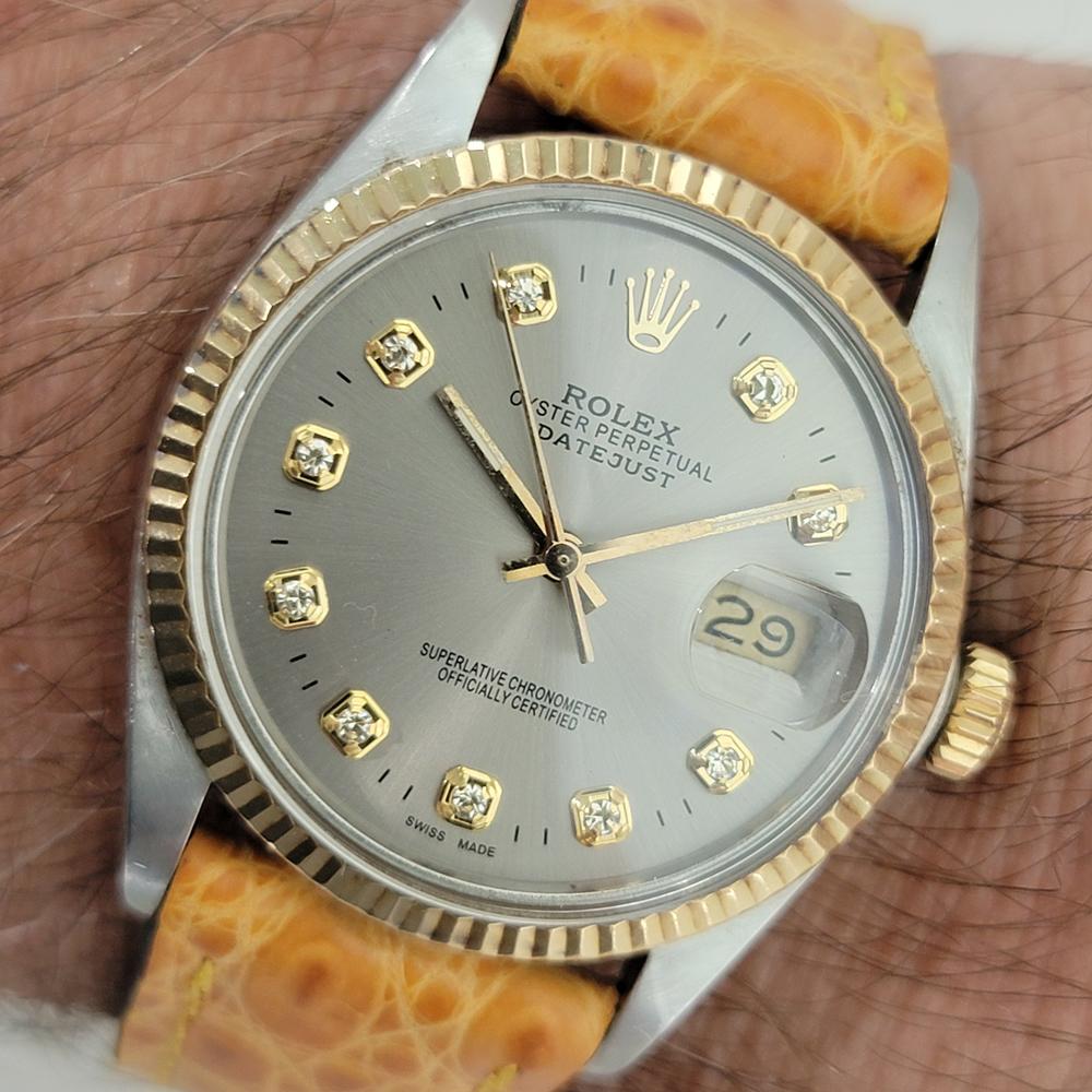 Rolex 16013 Datejust 36mm 18k SS Herren Diamant Zifferblatt Automatik 1980er Vintage By RA556 im Angebot 10