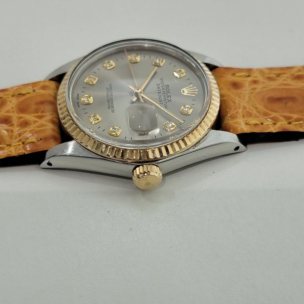 Rolex 16013 Datejust 36mm 18k SS Herren Diamant Zifferblatt Automatik 1980er Vintage By RA556 im Angebot 2