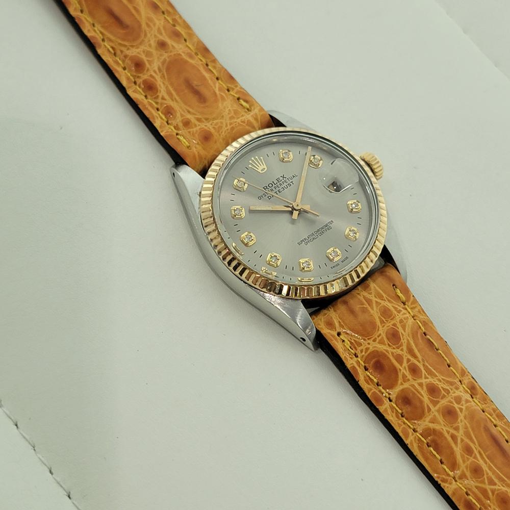 Rolex 16013 Datejust 36mm 18k SS Herren Diamant Zifferblatt Automatik 1980er Vintage By RA556 im Angebot 3