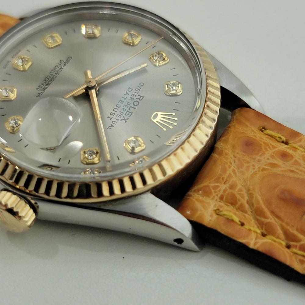 Rolex 16013 Datejust 36mm 18k SS Herren Diamant Zifferblatt Automatik 1980er Vintage By RA556 im Angebot 4
