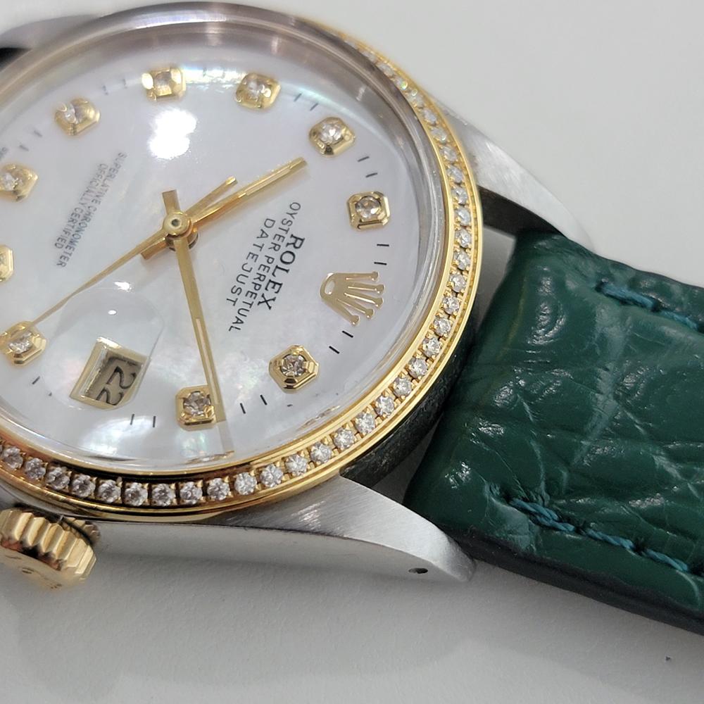 Rolex 16013 Datejust 36mm 18k SS Mens Diamond MOP Dial Automatic 1980s RA552B For Sale 2
