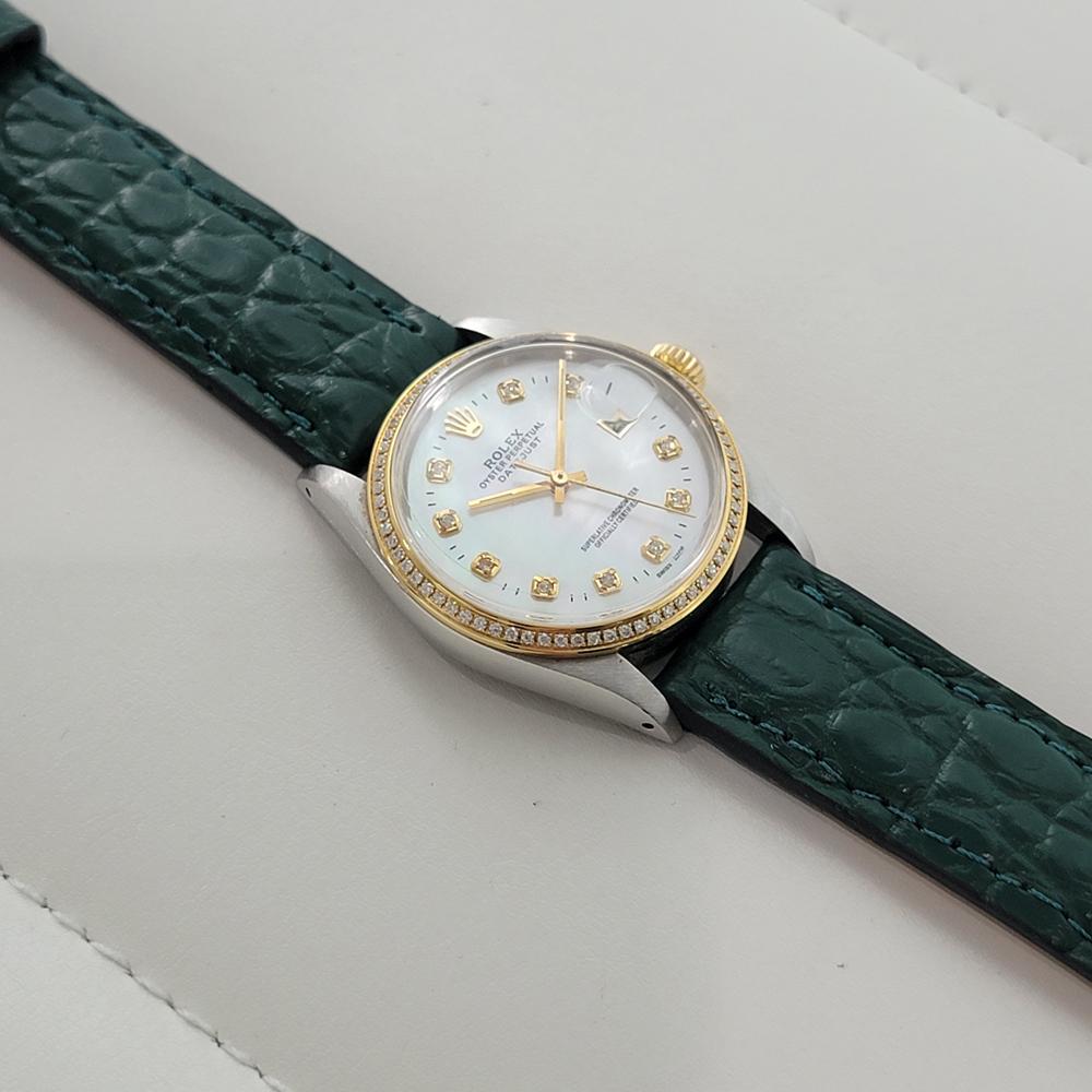 Rolex 16013 Datejust 36mm 18k SS Mens Diamond MOP Dial Automatic 1980s RA552B For Sale 3