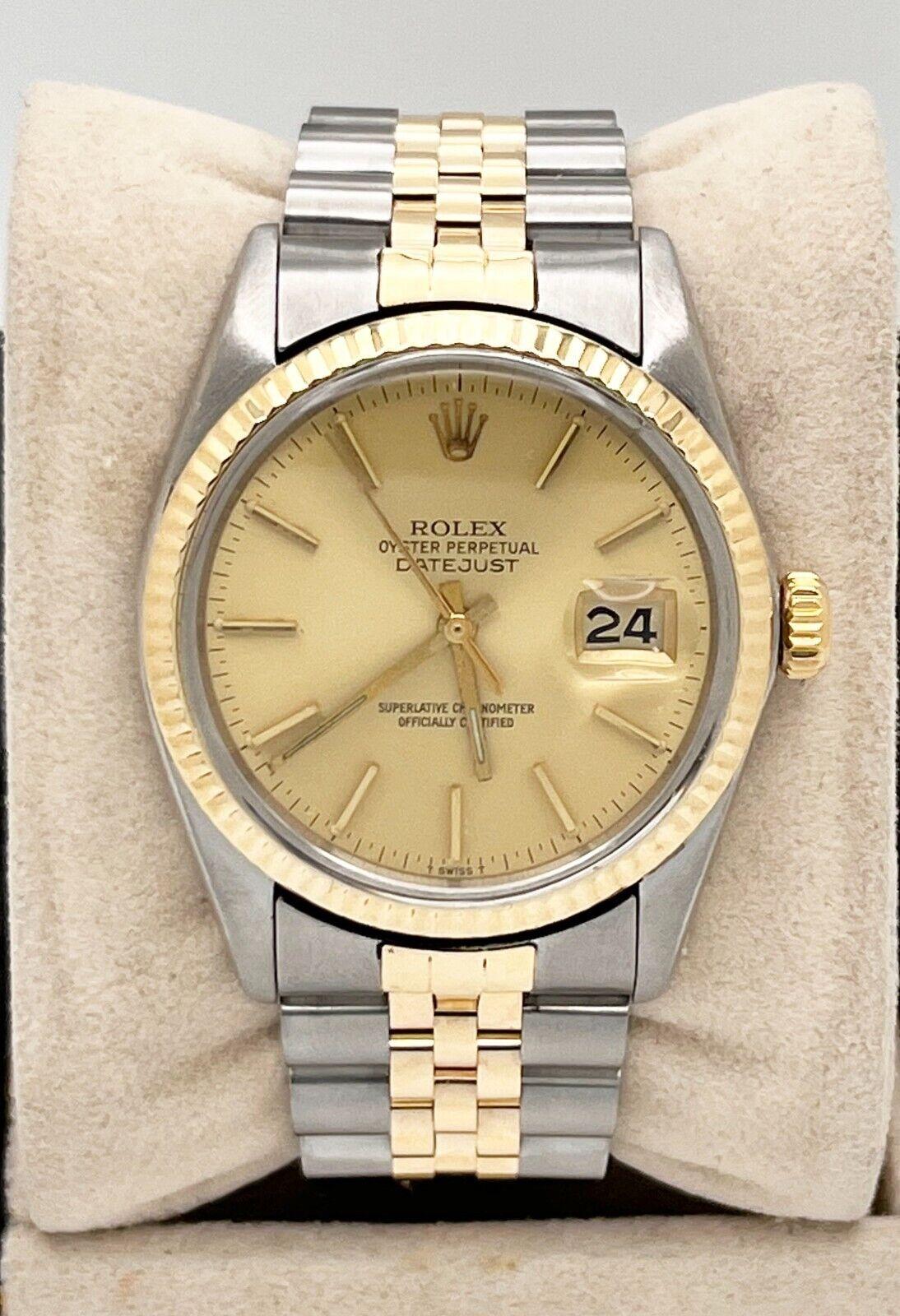 Rolex 16013 Datejust 36mm Champagne Dial 18K Yellow Gold Stainless Steel 2