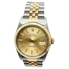 Rolex Datejust 16013 36mm Champagner-Wandteppich Zifferblatt 18K Gold Edelstahl