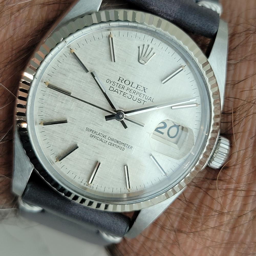 Rolex 16014 Datejust 36mm 18k Weißgold SS Herren Automatik 1970er Vintage By RA612B im Angebot 10