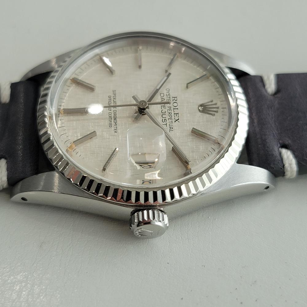 Rolex 16014 Datejust 36mm 18k Weißgold SS Herren Automatik 1970er Vintage By RA612B im Angebot 2