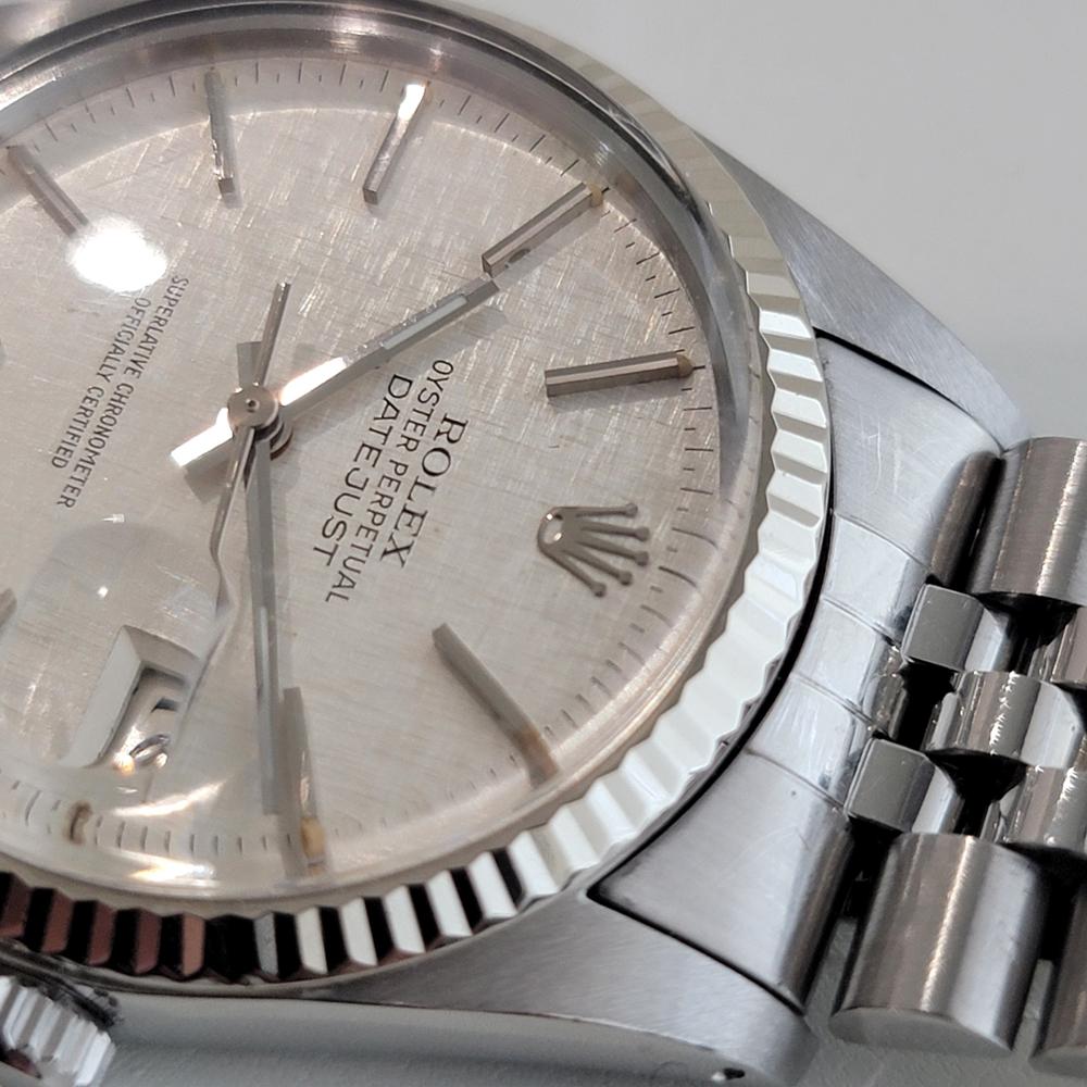 Rolex 16014 Datejust 36mm 18k Oro Blanco SS Hombre Automático 1970s Vintage RA612 en venta 2