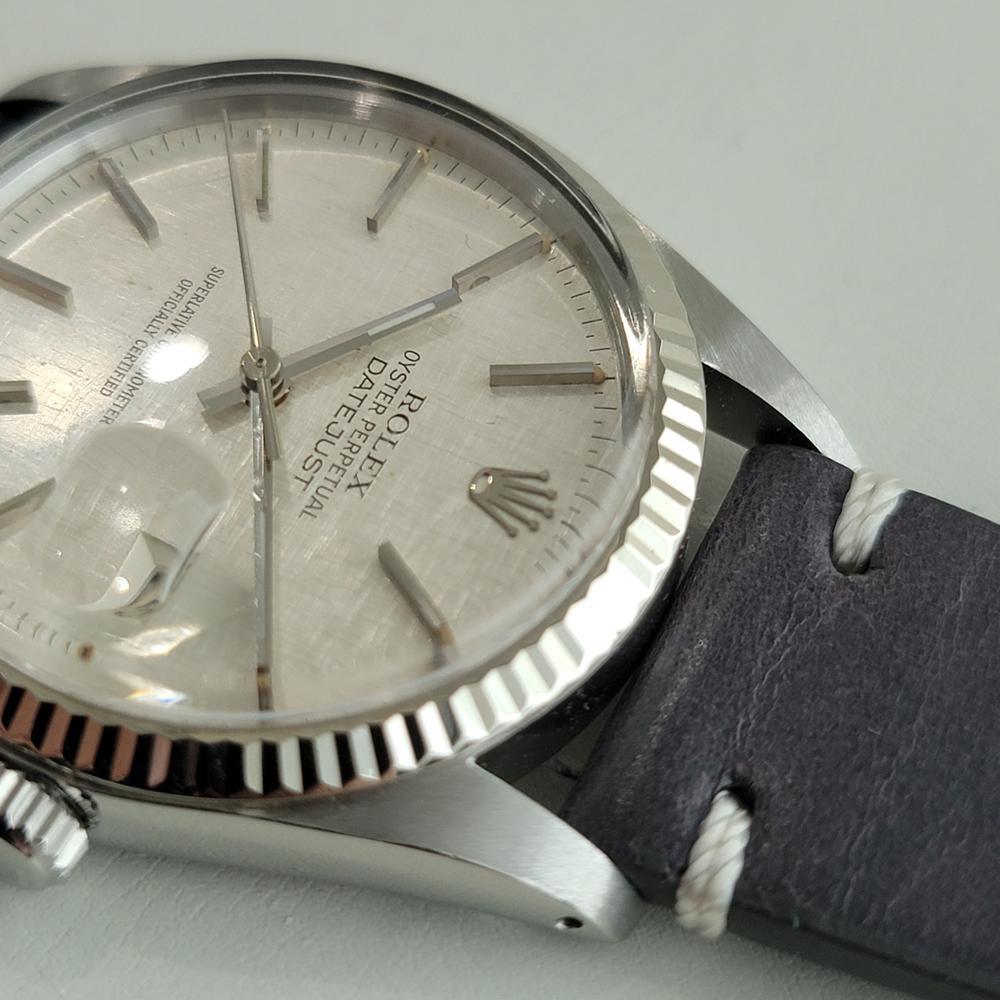Rolex 16014 Datejust 36mm 18k Weißgold SS Herren Automatik 1970er Vintage By RA612B im Angebot 3