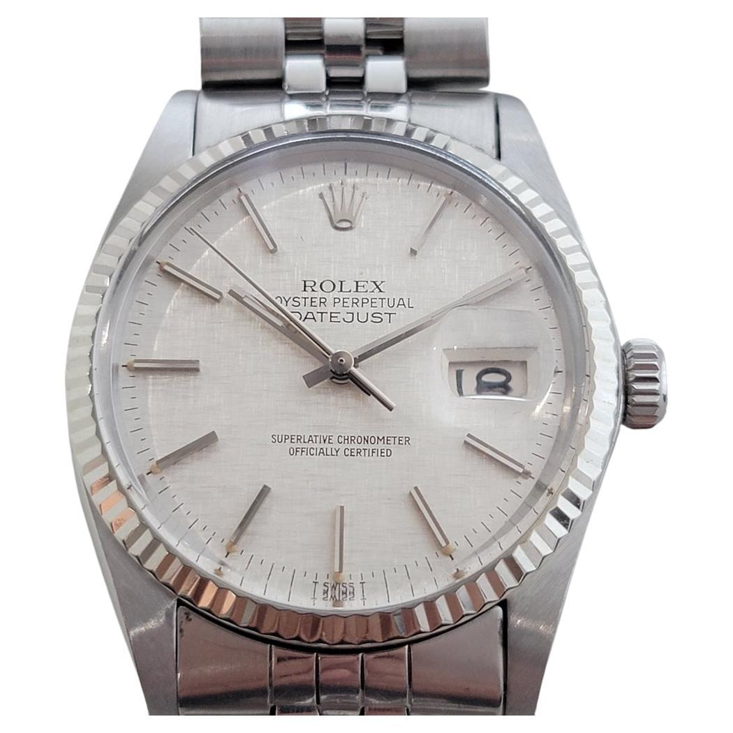 Rolex 16014 Datejust 36mm 18k Oro Blanco SS Hombre Automático 1970s Vintage RA612