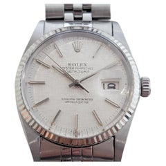 Rolex 16014 Datejust 36mm 18k Oro Blanco SS Hombre Automático 1970s Vintage RA612